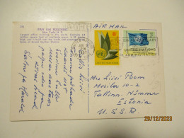 1967 UNITED NATIONS NEW YORK POSTCARD TO RUSSIA USSR ESTONIA  , 3-25 - Autres & Non Classés