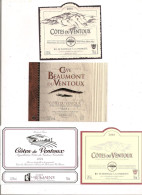 Etiquettes COTES Du Ventoux 2001 2002 2003 - Avec La Silhouette Du Ventoux - - Côtes Du Ventoux