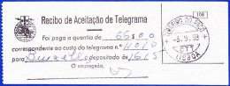 RECIBO DE ACEITAÇÃO DE TELEGRAMA - Terreiro Do Paço, Lisboa. 1959 > Bruxelas, Bélgica - Cartas & Documentos