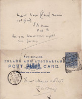 NEW ZEALAND 1896 POSTCARD SENT FROM PALMERSTON TO FIELDING - Lettres & Documents