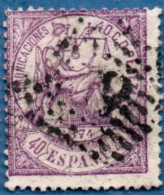 Spain 1874 Allegory 40 C Cancelled - Used Stamps