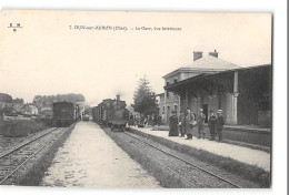 CPA 18 Dun Sur Auron La Gare Et Le Train Tramway - Dun-sur-Auron