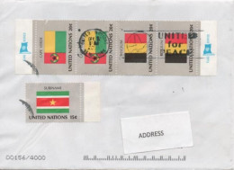 United Nations, UN, Flags Of Cape Verde, Belgium, Suriname - Storia Postale