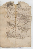 VP22.882 - Cachet De Généralité De TOULOUSE - Acte De 1686 - - Seals Of Generality