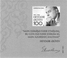 Azerbaijan 2023 . President Heydar Aliyev - 100 Years. S/S - Azerbeidzjan