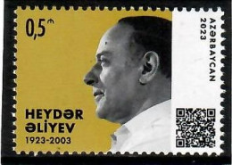 Azerbaijan 2023 . President Heydar Aliyev - 100th Anniversary (Stamp With QR Code ). 1v. - Azerbaïjan