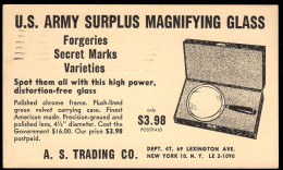 U.S.A.(1957) Magnifying Glass. Two Cent Postal Card With Illustrated Ad For US Army Surplus Magnifying Glass. Detects Fo - 1941-60