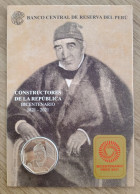 PERU 2023 , BICENTENARY , JOSE MANUEL VALDES , COIN ON CARD , MINT - Peru