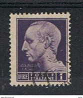 LUOGOTENENZA  VARIETA':  1945  EMISS. DI  ROMA  -  £. 1  VIOLETTO  US. -  FIL. LETT. 10/10  -  SASS. 531 - Gebraucht