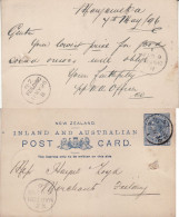 NEW ZEALAND 1896 POSTCARD SENT TO FIELDING - Storia Postale