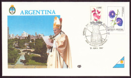 ARGENTINE ENVELOPPE COMMEMORATIVE 1987 ROSARIO VISITA DE SS JUAN PABLO II - Lettres & Documents