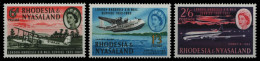 Rhodesien & Nyassa 1962 - Mi-Nr. 42-44 ** - MNH - Flugzeuge / Airplanes - Rhodésie & Nyasaland (1954-1963)