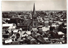 Solesmes, Eglise Et Hotel De Ville.  En Avion Au Dessus De.. Edit Lapie  (carte Raccourcie En Haut) - Solesmes