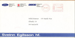 Iceland Cover With Meter Cancel Reykjavik 26-4-1989 (FORD - SUZUKI - FIAT) (folded Cover) - Lettres & Documents