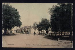 63 LEZOUX - Place Des Rameaux Et Avenue De La Gare - Carte Toilée - Lezoux