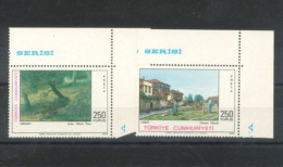 TURKEY - 1972, TURKISH PAINTINGS STAMPS COMPLETE SET OF 2, UMM (**). - Ungebraucht