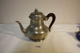 C312 Ancienne Cafetière En étain Fin Garanti - Art De La Table - Auberge - Théières