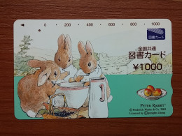 T-429 - JAPAN, Japon, Nipon, Carte Prepayee, Prepaid, Animal, Rabbit, Lapin - Rabbits