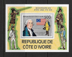 COTE D'IVOIRE 1976  BLOC INDEPENDANCE DES ETATS-UNIS  YVERT N°B6 NEUF MNH** - Unabhängigkeit USA