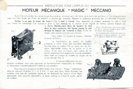 MECCANO - Fiche Du Moteur Mécanique "MAGIC" - Meccano