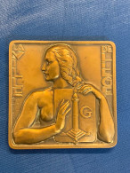 Belgique Ville De Liège Par Louis Dupont Jeune Femme Tenant Dans Ses Mains Le Blason De Liège Plaque En Bronze . - Sonstige & Ohne Zuordnung