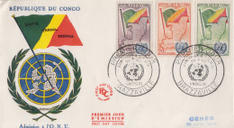 Enveloppe   FDC   1er    Jour    CONGO     Admiossion   à   L' O.N.U    1961 - FDC