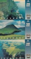 FAROE ISL. - Set Of 3 Cards, View Of Faroe Islands, First Issue 20-50-100 Kr., Tirage 10000-25000, 03/93, Used - Tchécoslovaquie