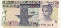 BILLETE DE GHANA DE 2 CEDI DEL AÑO 1982 SIN CIRCULAR (UNC) (BANKNOTE) - Ghana