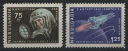 Bulgarien 1961 - Mi-Nr. 1279-1280 ** - MNH - Raumfahrt / Space - Ungebraucht
