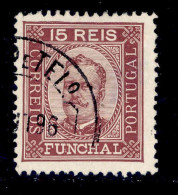 ! ! Funchal - 1892 D. Carlos 15 R (Perf. 12 3/4) - Af. 03 - Used (ca 046) - Funchal