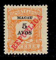 ! ! Macau - 1911 Postage Due 5 A - Af. P 16 - No Gum (ca 097) - Strafport