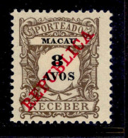 ! ! Macau - 1911 Postage Due 8 A - Af. P 17 - MH (ca 098) - Timbres-taxe