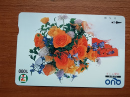 T-447 - JAPAN, Japon, Nipon, Carte Prepayee, Prepaid Card, FLOWER, FLEUR - Blumen