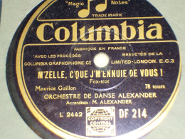 DISQUE VYNIL 78 TOURS VALSE ET FOX TROT  DE MAURICE  ALEXANDER  1930 - 78 Rpm - Gramophone Records