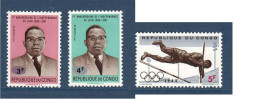 Congo République, **, Yv 543, 544, 545, Mi 183, 184, 169, - Neufs