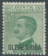 1925 OLTRE GIUBA EFFIGIE 20 CENT MNH ** - I55-4 - Oltre Giuba