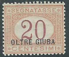 1925 OLTRE GIUBA SEGNATASSE 20 CENT MH * - I55-2 - Oltre Giuba