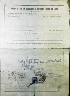 1957 REVENUE / MARCHE CONSOLARI ITALIA Su Documento Foglio Congedo - S6135 - Fiscale Zegels