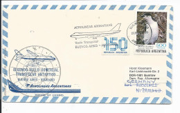 Motiv Tiere - Pinguin Auf Transpolarflug Brief 1980 Von Buenos Aires N. Auckland Weiter In D. DDR - Pinguïns & Vetganzen