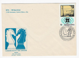 CHESS Hungary 1980 Budapest - Chess Cancel On Commemorative Envelope, Chess Stamp - Ajedrez