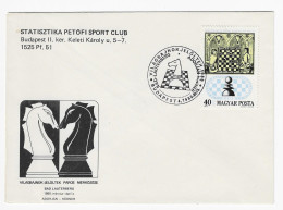 CHESS Hungary 1980, Budapest - Chess Cancel On Commemorative Envelope, Chess Stamp - Chess