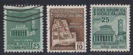 Italie - 1944- 1945  République  Sociale   Y&T  N °  R S  28   32   34  Oblitéré - Used