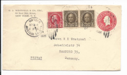 USA U 429 B - 2 Ct Washington Umschlag M. Firmenabsenderzudruck M. 3 Ct ZF V. New York Nach Hamburg Bedarfsverwendet - ...-1900