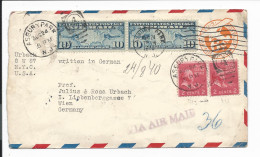 USA UC 3 - 6 Ct Flugzeug Lp-Umschlag M. 24 Ct ZF V. Asburypark N. Wien Bedarfsverwendet, M. Zensur - ...-1900