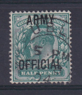 G.B.: 1902/03   Edward 'Army Official' OVPT   SG O48   ½d    Used - Autres & Non Classés