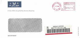 Hong Kong 1999 Cheung Sha Wan Meter Pitney Bowes-GB “6500" PB1230 Registered Cover - Lettres & Documents