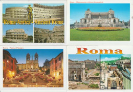 Plazza Di Spagna, Roma Antica, Monumento A Vittorio Emanuele II,etc. Lot De 4 Cartes Postales - Collezioni & Lotti