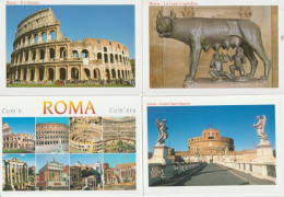 La Lupa Capitolina,Castel Sant' Angelo, Il ColosseoI,etc. Lot De 4 Cartes Postales - Sammlungen & Lose