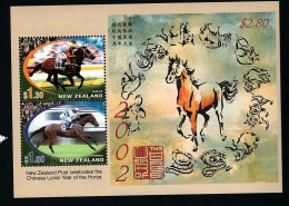 2002 Year Of The Horse Michel NZ BL134 Stamp Number NZ 1766a Yvert Et Tellier NZ BF157 Stanley Gibbons NZ MS2476 Xx MNH - Blokken & Velletjes