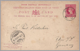 GREAT BRITAIN - LEEWARD ISLANDS - 1894 1d+1d QV Postal Stationery Card With Paid Reply - Antigua To Ulm, Germany - Briefe U. Dokumente